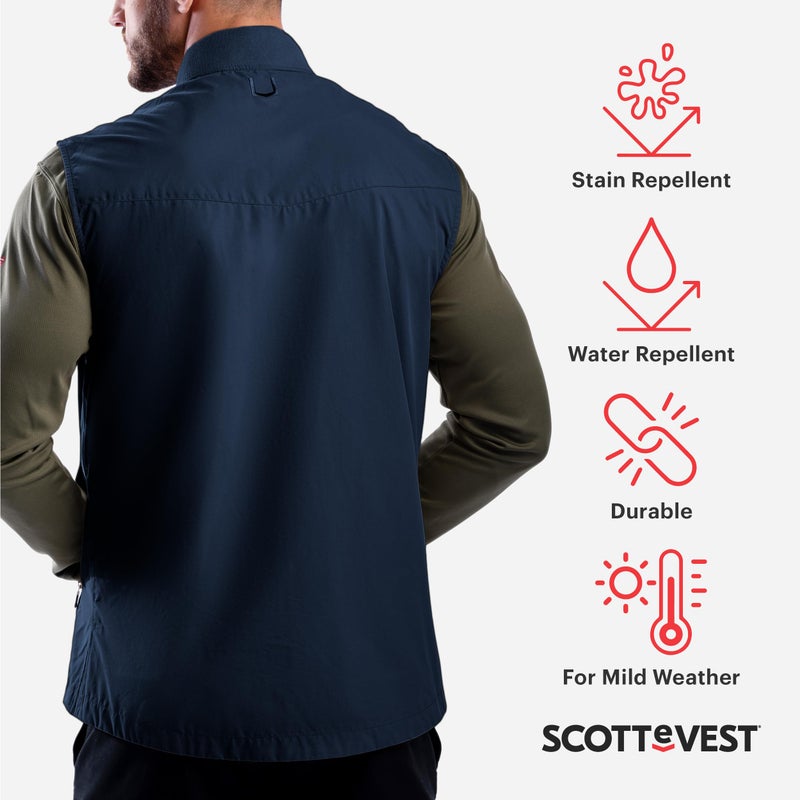 SCOTTeVEST 101 Vest for Men - 9 Hidden Pockets - Water Repellent for Travel & More (Black, 3X-Large) - Image 3